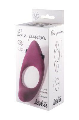Lola Games Pure Passion Lunar - Эрекционное кольцо с двумя вибропулями, 5.4х3.5 см (бордовый) 