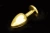 Пикантные штучки - Большая золотистая анальная пробка с ярким кристаллом, 9 см (рубиновый) 