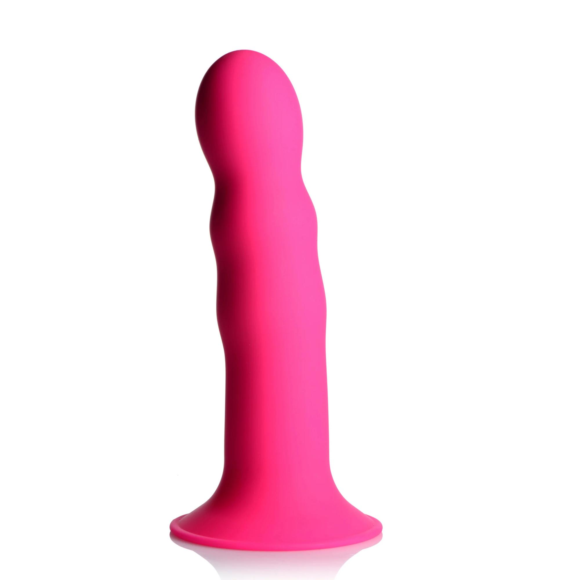 Squeeze-It Wavy Dildo - мягкий, гибкий волнистый фаллоимитатор, 18.3х4.1 см (розовый)