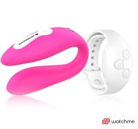 Wearwatch Dual Watchme вибратор для пар с пультом управления в виде часов, 9х2.5 см (розовый с белым пультом)