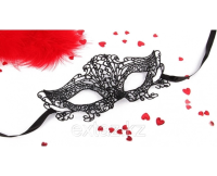 Карнавальная ажурная маска Марлен от Erowoman-Eroman (One size, чёрный)