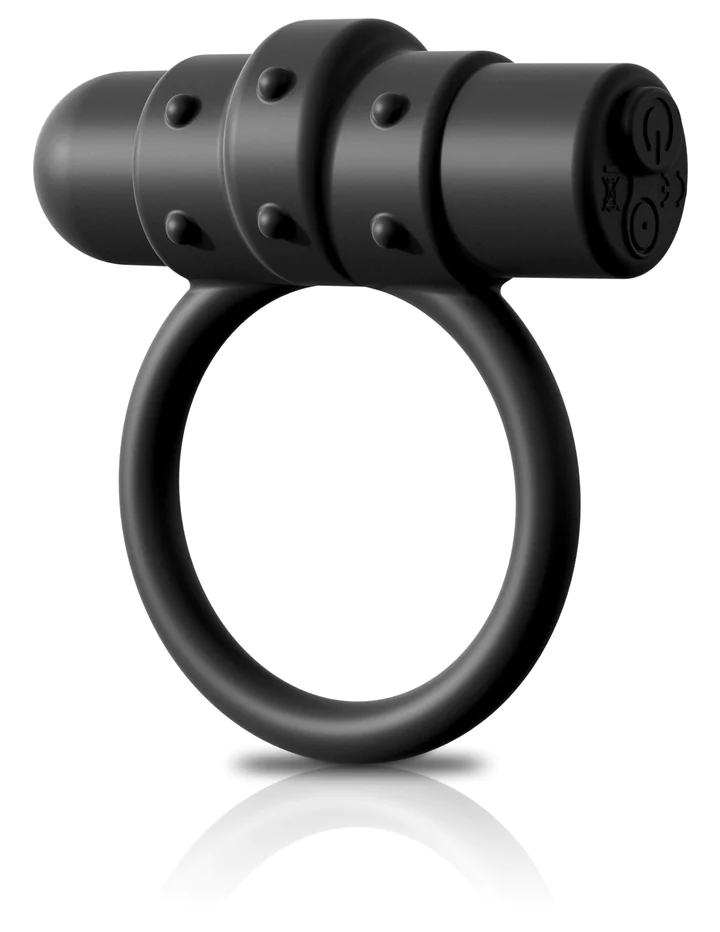 Pipedream Sir Richard's Control Silicone C-Ring - эрекционное кольцо с вибропулей, 3 см (чёрный)