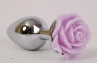 4sexdream - Анальная пробка с цветком, 9.5 см (фиолетовый)