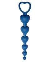 Love Beam Core - Анальная цепочка с кольцом, 19х3.2 см. (синяя)