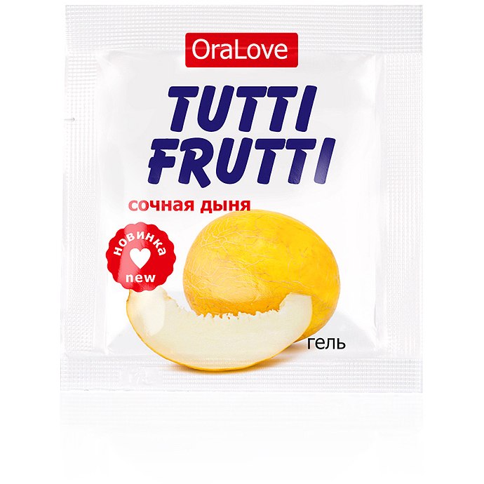 Биоритм Tutti-Frutti OraLove - Оральная смазка на водной основе, 4 мл (сочная дыня)