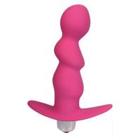 SWEET TOYS - Трехступенчатая анальная пробка-елочка с вибрацией и ограничителем , 9.5 см (розовый)