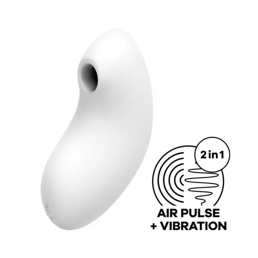 Satisfyer Vulva Lover 2 - вакуумный стимулятор клитора с вибрацией, 12 см (белый) - фото 1