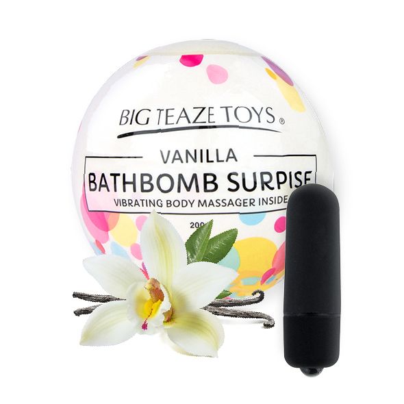 Big Teaze Toys Bath Bomb Surprise бомба для ванны с ароматом ванили и вибропуля, 5.5 см - фото 1