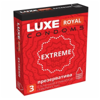 Ребристые презервативы Экстрим - Luxe Minibox, 3 шт
