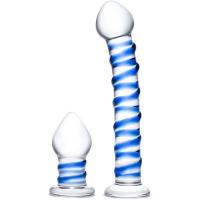 Glas Swirly Dildo & Buttplug Set - Набор из двух стеклянных интимных игрушек