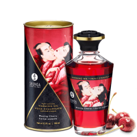 Shunga Bazing Cherry - Согревающее массажное масло, 100 мл (вишня)