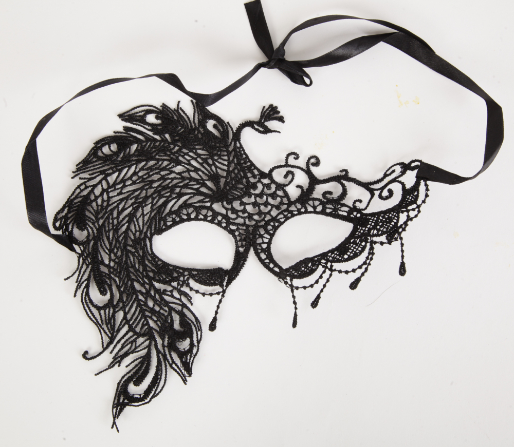 4sexdream маска карнавальная Венеция, 22 см (чёрный)
