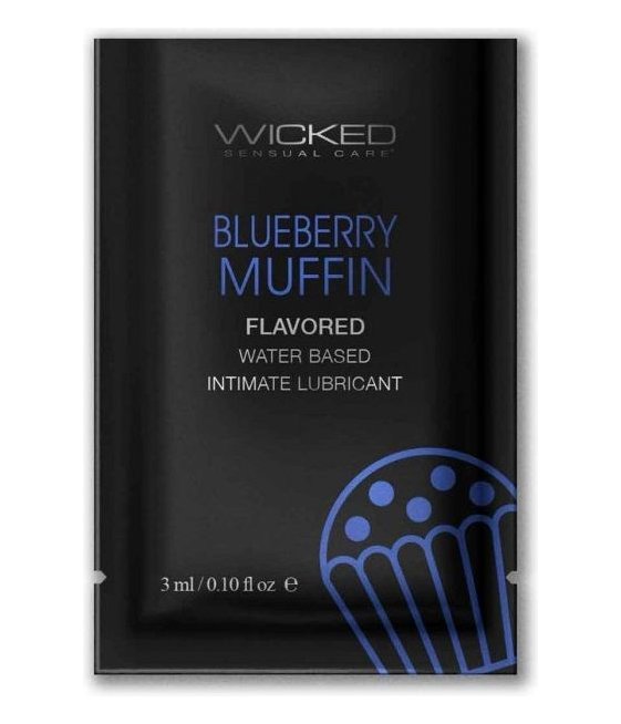 Wicked Aqua Blueberry Muffin - Лубрикант на водной основе с ароматом черничного маффина, 3 мл