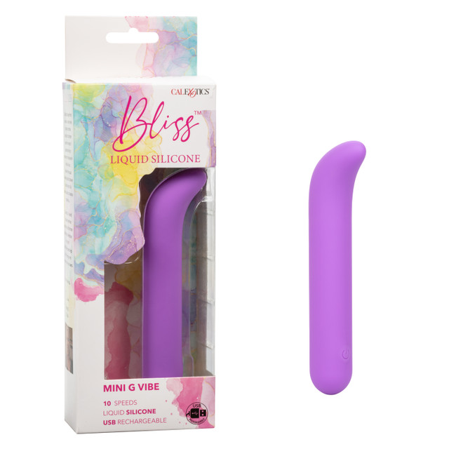 Bliss Liquid Silicone Mini G Vibe - Вибромассажер для стимуляции зоны G, 10,7 см (фиолетовый) - фото 1