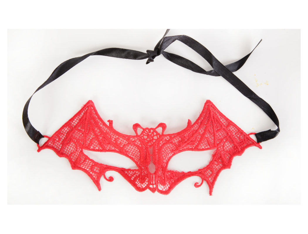 4sexdream ажурная эротическая маска Летучая Мышь, 22 см (красный)