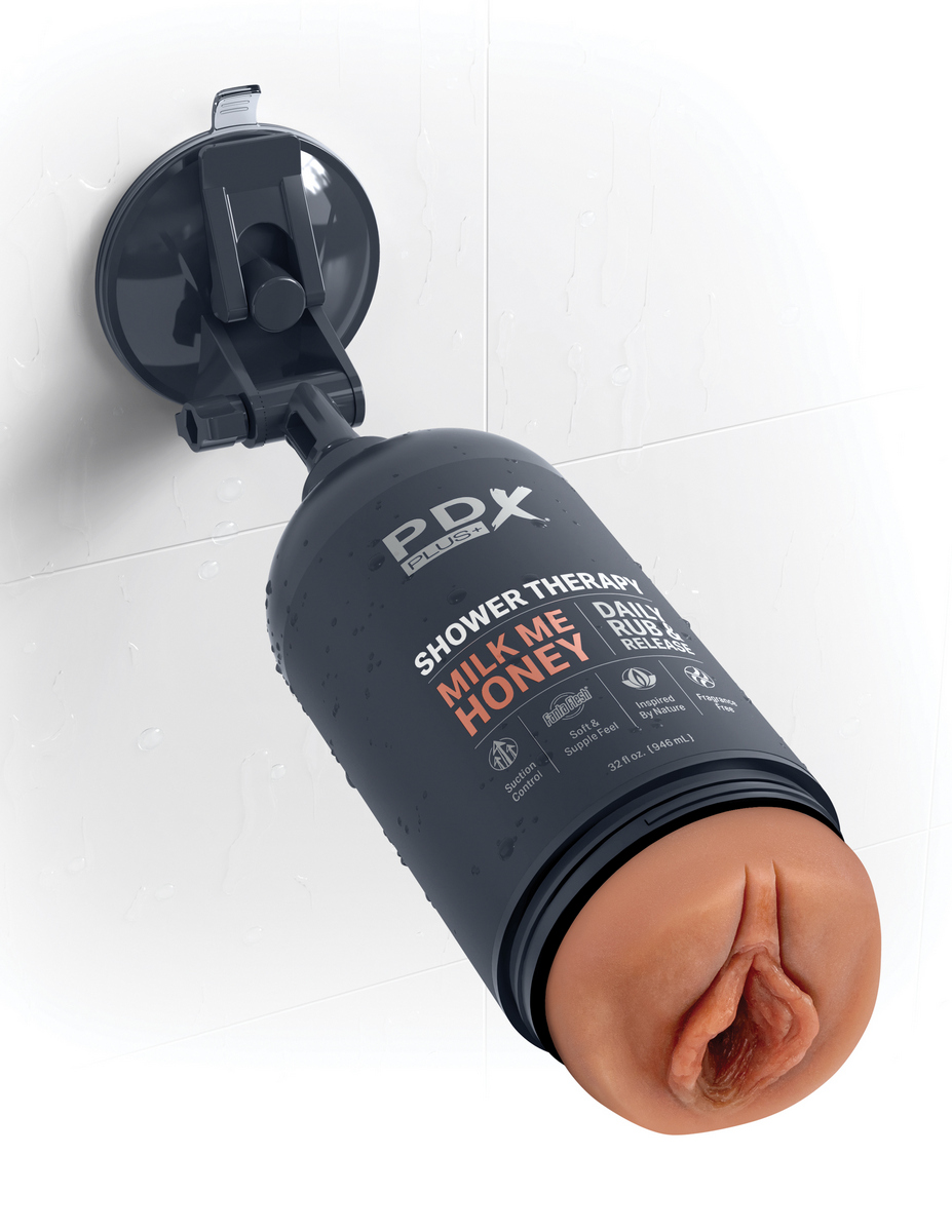 Pipedream Shower Therapy Milk Me Honey - Мастурбатор вагина с присоской, 17.8 см (мулат)