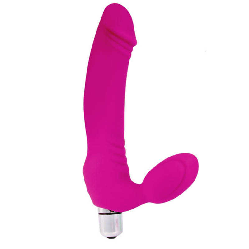 Безремневой страпон с вибрацией Cosmo 14.5 см (розовый) от ero-shop