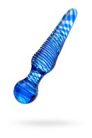 Sexus Glass - Двухсторонняя анальная втулка, 17х3.5 см (синий)