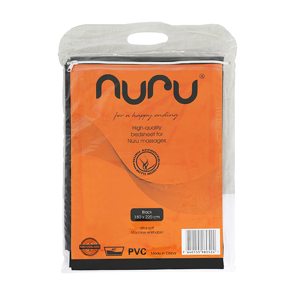 Nuru PVC Bedsheet - Простыня для секса, 180 см (черный)