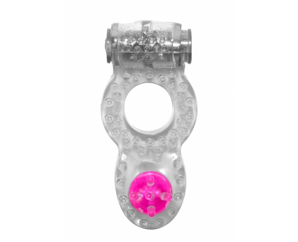Эрекционное виброкольцо с клиторальным стимулятором Ringer - Lola Toys, 7 см (белый) от ero-shop
