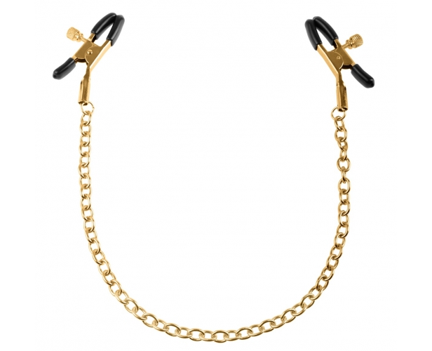 Pipedream Chain Nipple Clamps - зажимы для сосков на золотистой цепочке