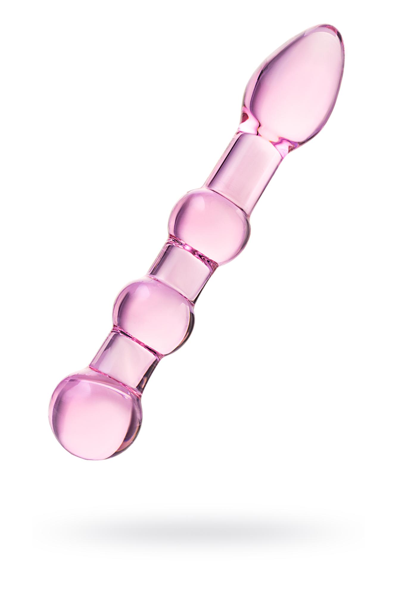 Sexus Glass - Двусторонний фаллоимитатор, 18 см (розовый) - фото 1