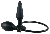 Втулка анальная с грушей Silikon Pump Plug, 15 см (чёрный)