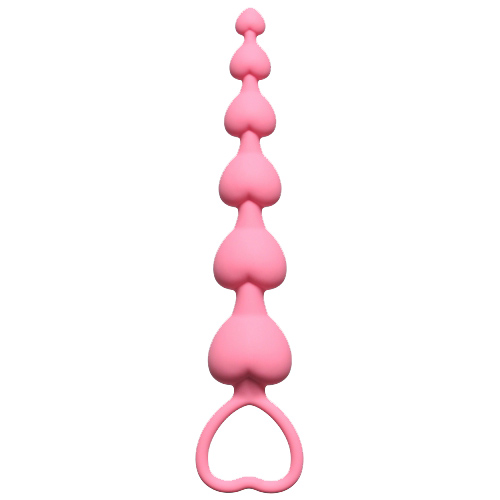 Lola Toys First Time анальная цепочка с сердечками Heart's Beads - Lola 18 см (розовый) от ero-shop