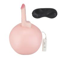 Lux Fetish Inflatable Sex Ball + Vibrating Dildo - Надувной мяч с реалистичным вибромассажером, 42х28 см 
