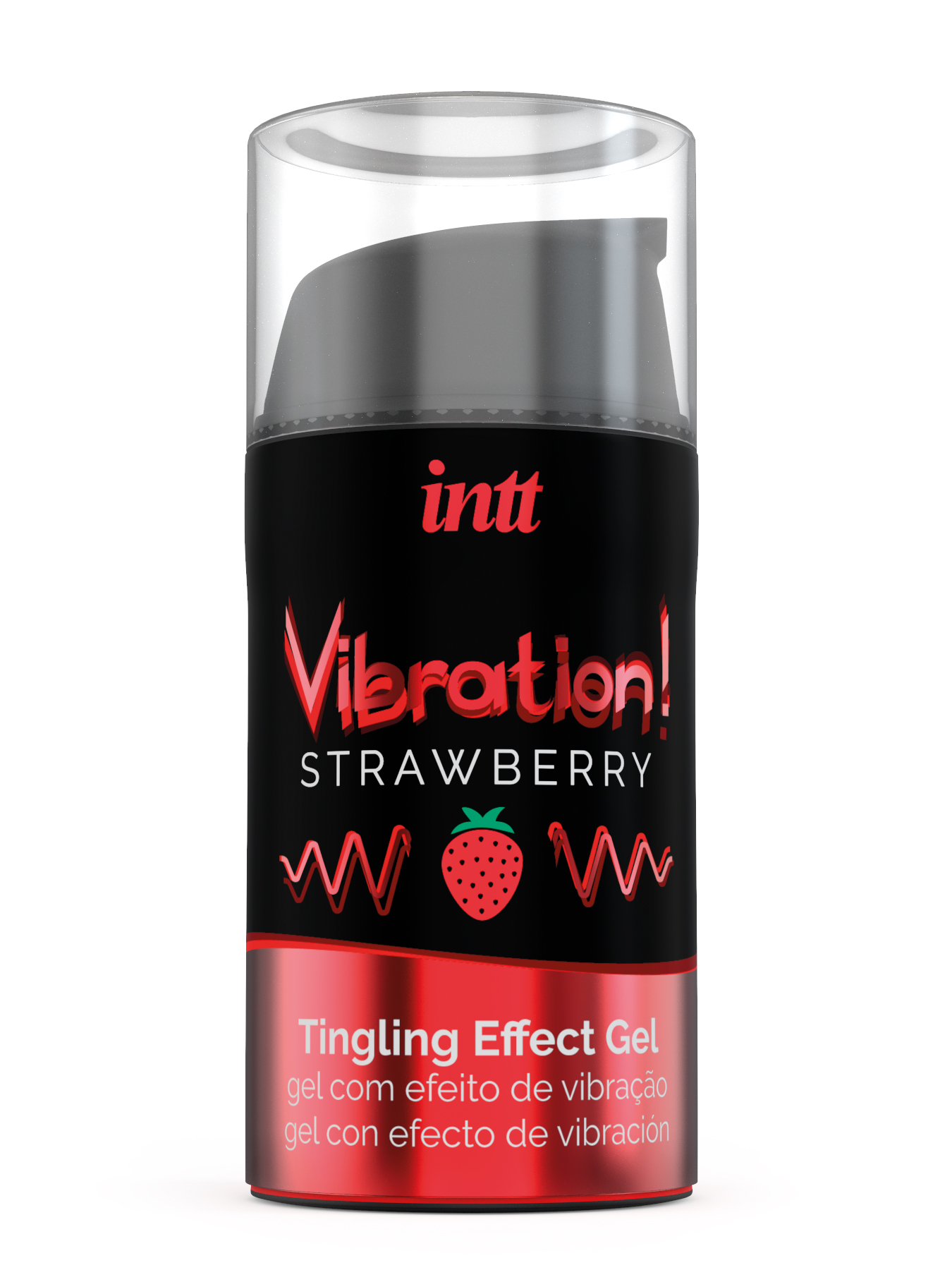 Strawberry - Жидкий интимный гель с эффектом вибрации, 15 мл
