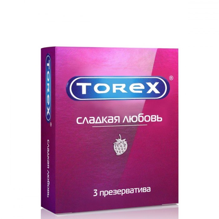 Torex Сладкая любовь - Презервативы с ароматом клубники (3 шт)