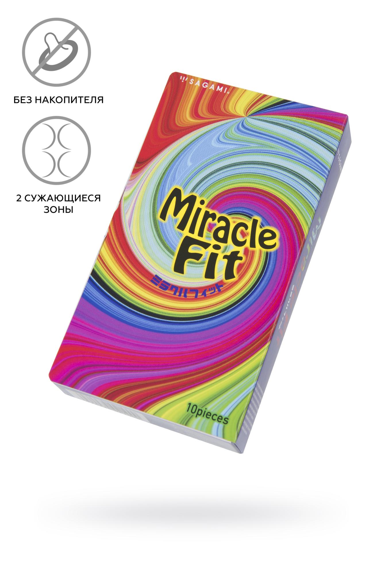 Sagami miracle fit - Презервативы, 18,5 см, 10 шт (розовый)