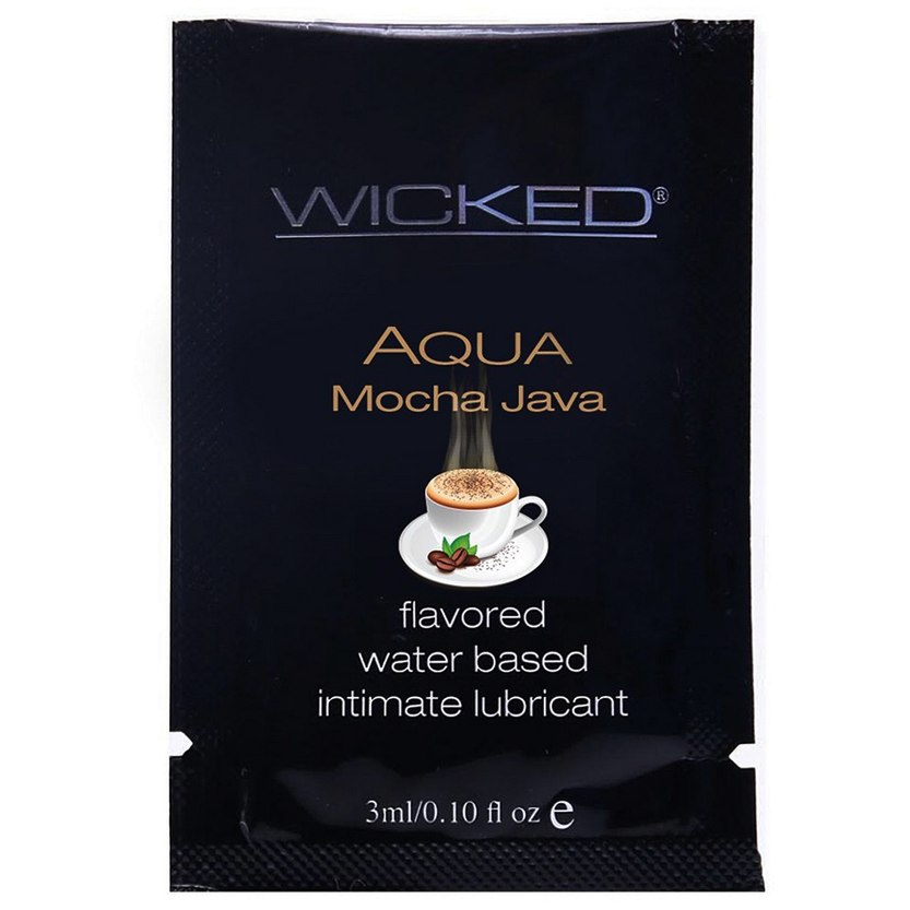 Wicked Aqua Mocha Java - Оральный лубрикант на водной основе с ароматом мокка, 3 мл