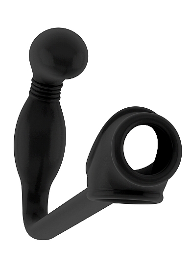 Shotsmedia Sono №2 - анальная пробка с эрекционным кольцом, 11.4х3.3 см (чёрный) от ero-shop