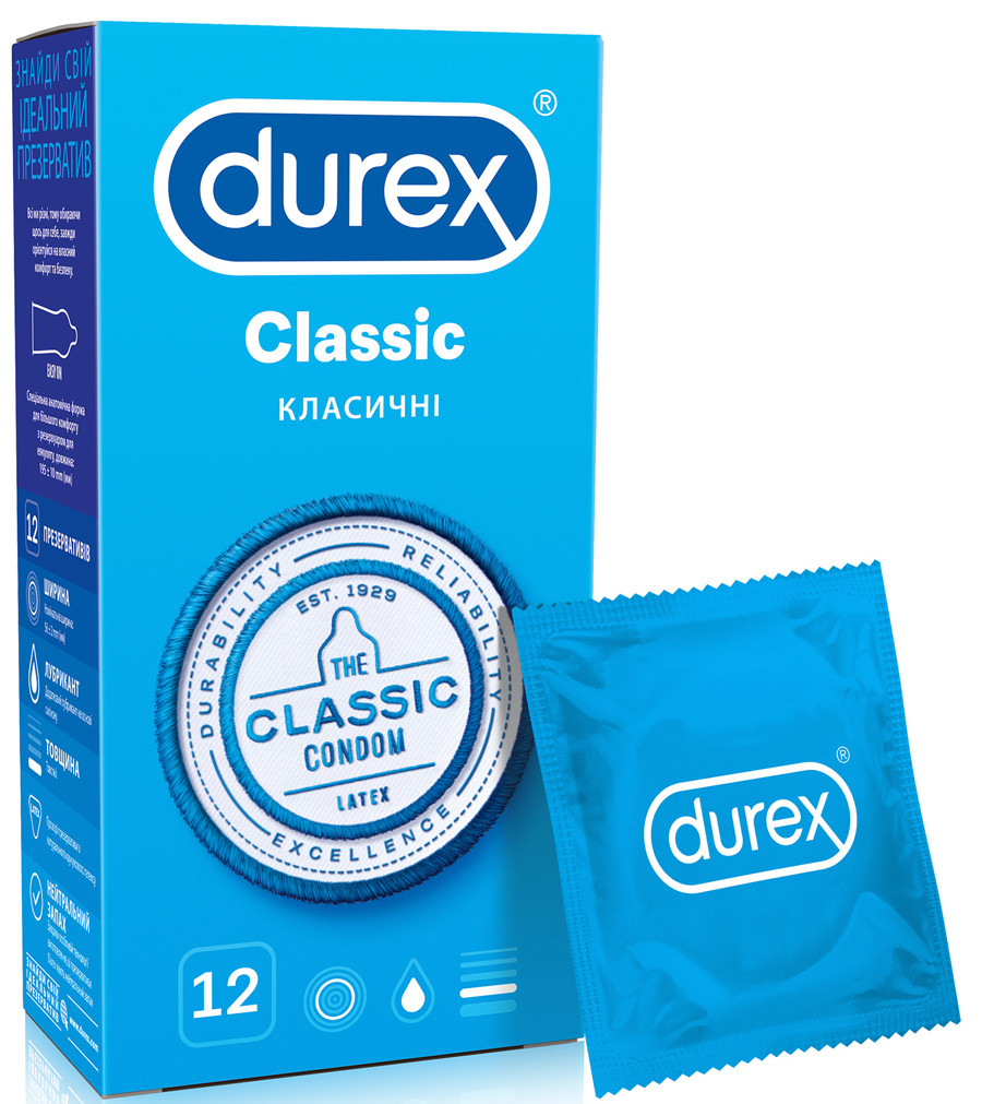 Стандартные презервативы Durex Classic (12шт) - фото 1