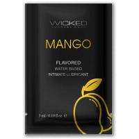 Wicked Aqua Mango - Лубрикант на водной основе с ароматом сочного манго, 3 мл