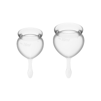 Satisfyer Feel Good - набор менструальных чаш, 15 мл и 20 мл (белый)