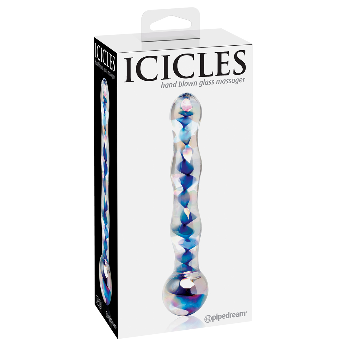 Icicles No. 8 - Стеклянный стимулятор, 20 см (телесный)