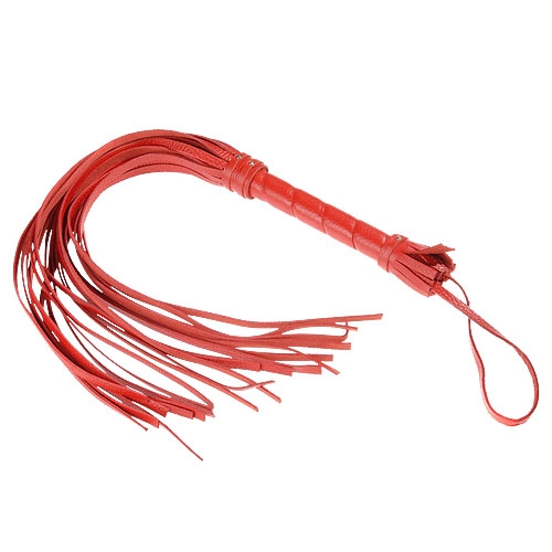 Кожаная плеть с жесткой рукояткой СК-Визит, 65 см (красный) от ero-shop