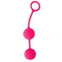 Cosmo - Ребристые шарики вагинальные со смещенным центром тяжести, 3.1 см (розовый)