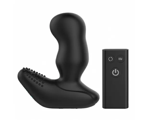 Массажер простаты с вибрацией и вращающейся головкой Nexus Revo Extreme - 10 см (чёрный)