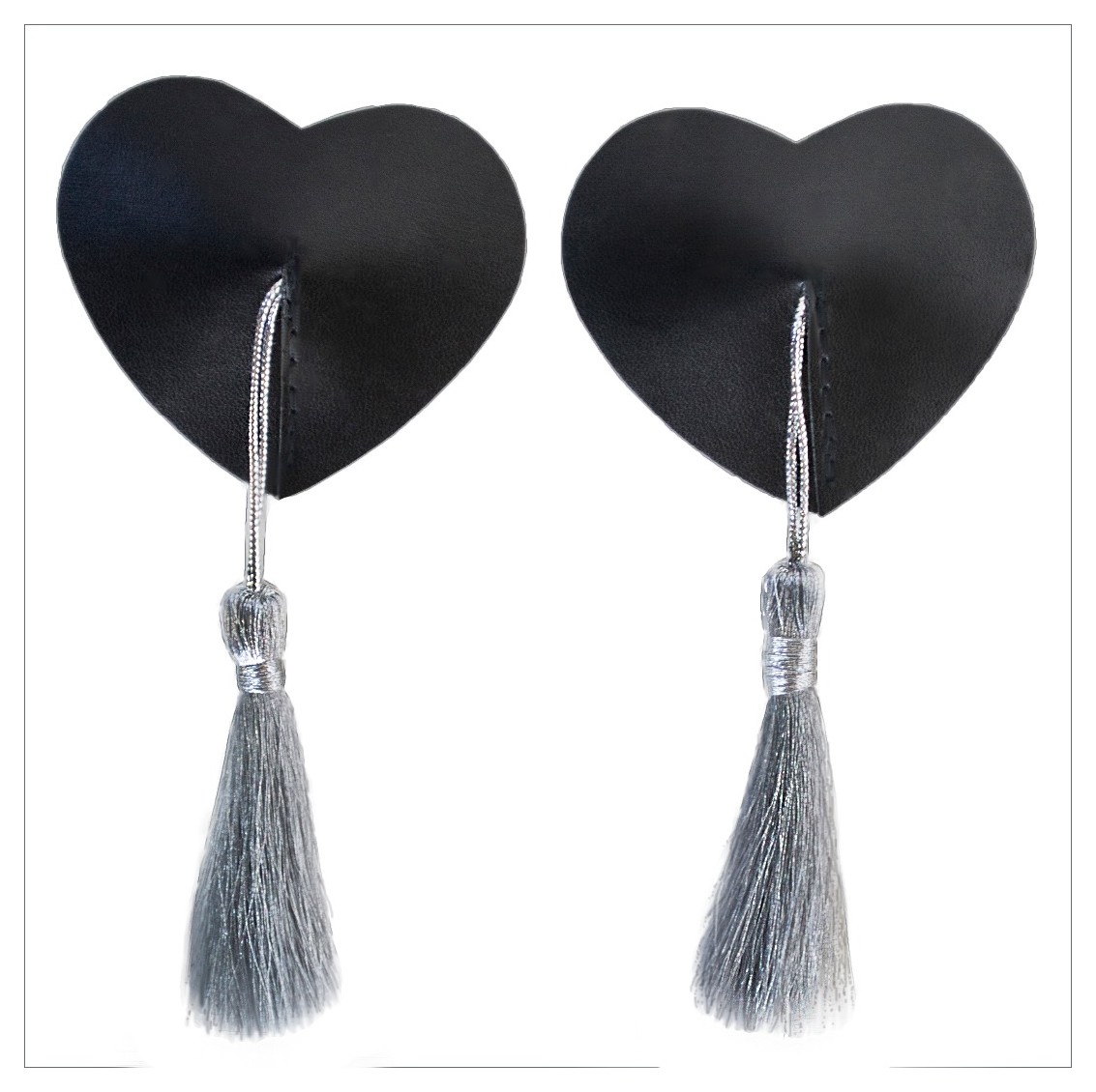 Биоклон - Пэстис в форме сердечек с серебристыми кисточками (чёрный) - фото 1