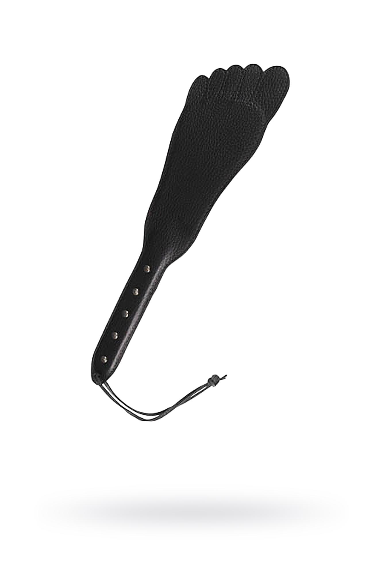 Sitabella - Хлопалка в виде кожаной пластины в форме ступни с жесткой рукоятью, 34,5 см (черный)