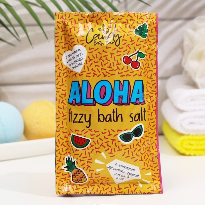 Laboratory Katrin Candy bath bar Aloha - Шипучая соль для ванн, 100 г (личи и ананас)