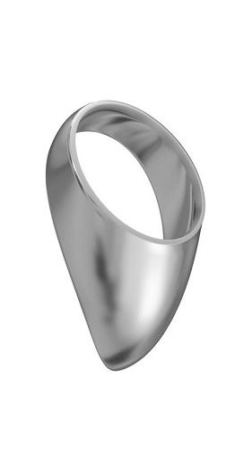 Большое эрекционное кольцо каплевидное Teardrop cockring, 5 см (серебристый) - фото 1