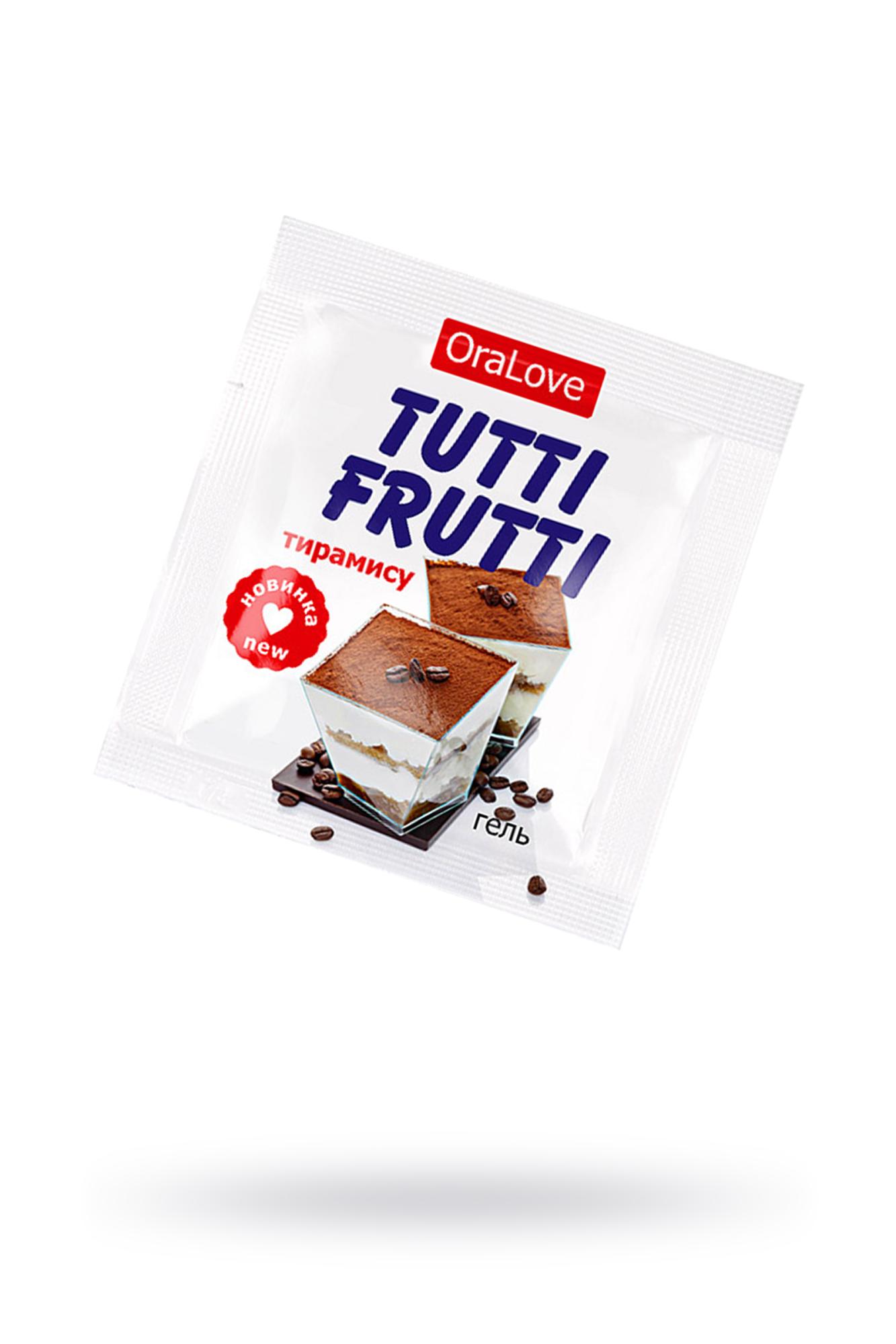 TUTTI-FRUTTI - Съедобная гель-смазка для орального секса со вкусом тирамису, 4 г 20 шт