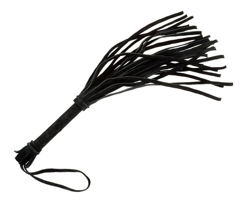 СК-Визит - Малая черная плеть из натуральной велюровой кожи - 40 см. от ero-shop