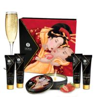 Набор миниатюр для эротического вечера Geisha Secrets Sparkling Strawberry Wine - Shunga (клубничное вино)