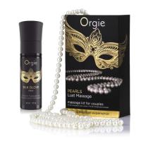 Orgie Pear Lust Massage - комплект для эротического массажа с жемчужным ожерельем, 30 мл.
