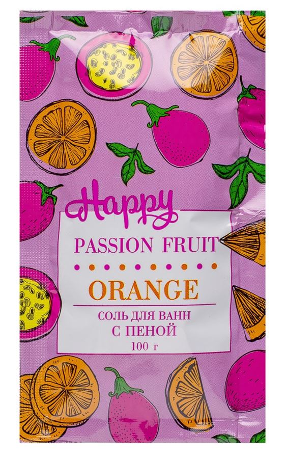 Laboratory Katrin Happy Passion fruit & Orange - Соль для ванн с пеной, 100г  (апельсин и маракуйя)
